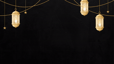 Black Background Gold Lanterns The End Ramadan GIF