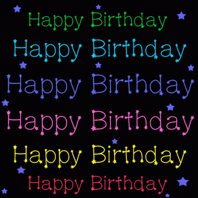 Black Background Happy Birthday GIF