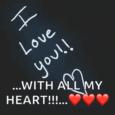 Black Background I Love You GIF