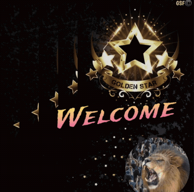 Black Background Lion Welcome GIF