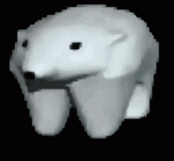 Black Background Polar Bear Walking GIF