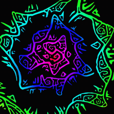Black Background Rainbow Colored Design Letter A GIF