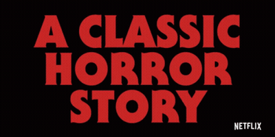 Black Background Red Text Classic Horror Story GIF