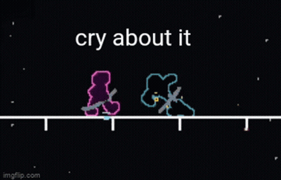 Black Background Saying Cry About It GIF
