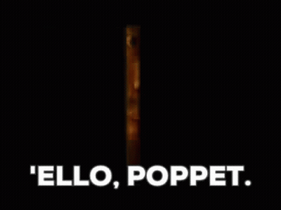 Black Background Saying Ello Poppet GIF
