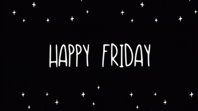 Black Background Saying Happy Friday GIF