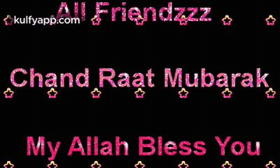 Black Background Stars Chand Raat Mubarak GIF
