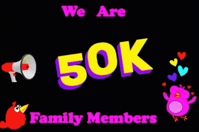 Black Background We Are 50K Family Members GIF