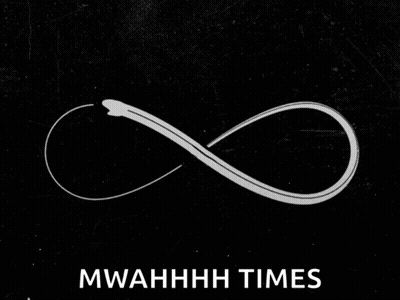 Black Background White Infinity Symbol Mwahhhh Times GIF