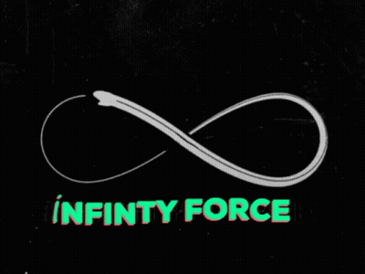 Black Background White Infinity Symbol Saying Infinity Force