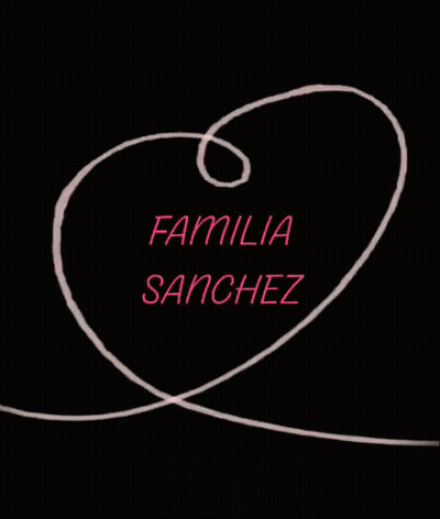 Black Background With Familia Sanchez In Pink GIF