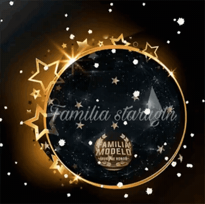 Black Background With Gold Stars Familia Modelo GIF