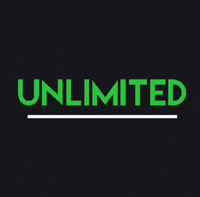 Black Background With Green Word Unlimited GIF