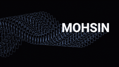Black Background With Mohsin In White Letters GIF