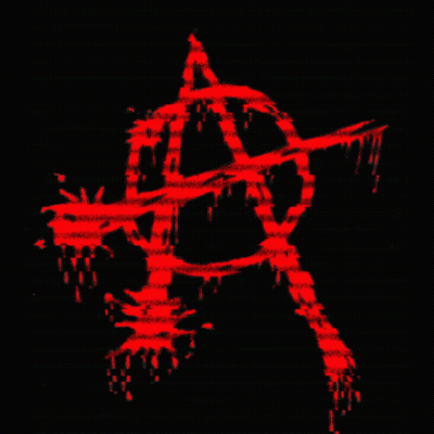 Black Background With Red Anarchy Symbol