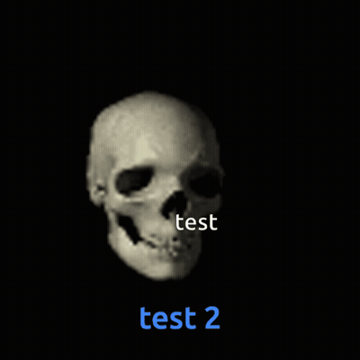 Black Background With Skull Saying Test And Test 2 GIF