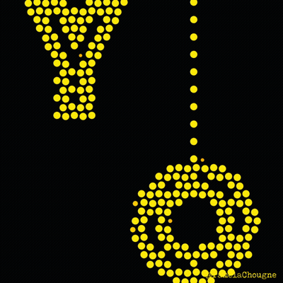 Black Background With Yellow And Blue Dots Pamelachougne GIF