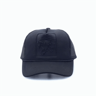 Black Baseball Cap With Mesh Back GIF