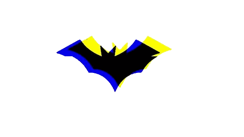 Black Bat With Red And Blue Triangles Sticker