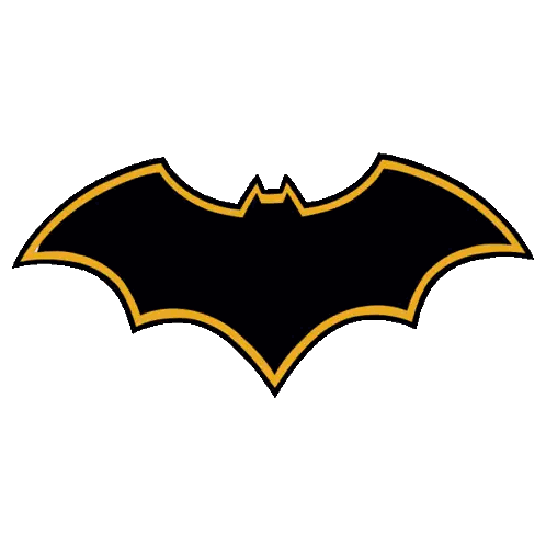Black Bat With Yellow Stripe Sticker