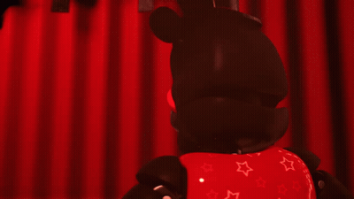 Black Bear With Red Eyes Holding Microphone GIF