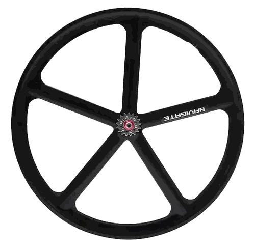 Black Bicycle Wheel Navigate Sticker