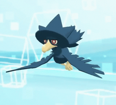 Black Bird Flying With Red Eyes And Long Beak GIF