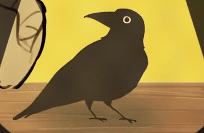 Black Bird Silhouette With White Eye GIF