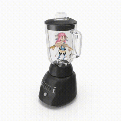 Black Blender With Girl Sticker GIF