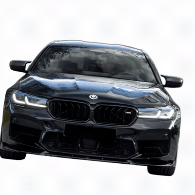 Black BMW With Logo On Front GIF