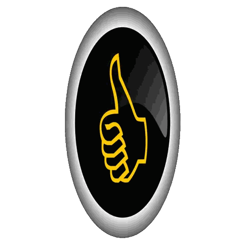 Black Button Thumbs Up Sticker