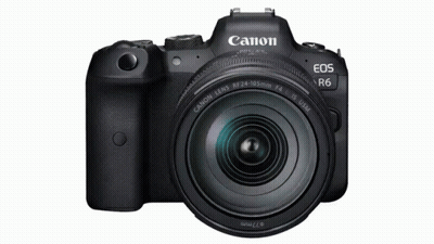 Black Canon Camera Saying Smile For The Camera GIF