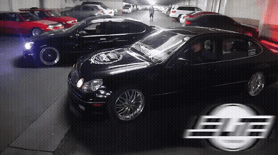 Black Car Sticker Saying A GIF