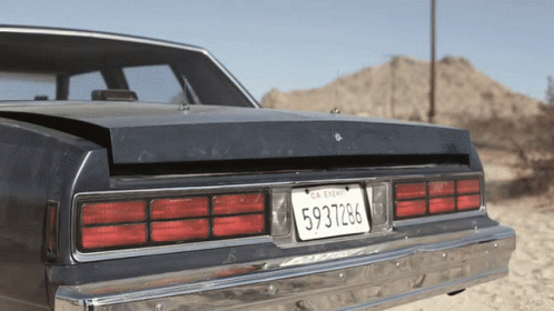 Black Car With CA Enemy License Plate GIF