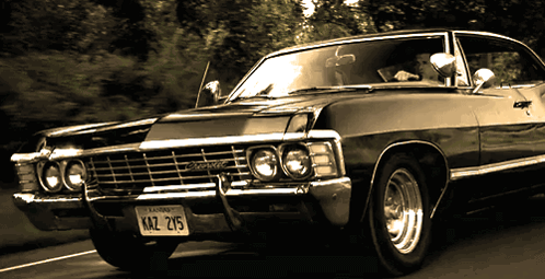 Black Car With California License Plate KAZ 215 GIF