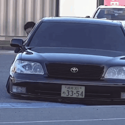 Black Car With License Plate 33-54 GIF