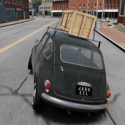 Black Car With License Plate Jaqu Ecl Driving GIF