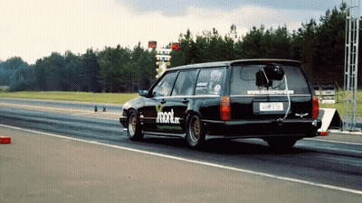 Black Car With Man On Back GIF