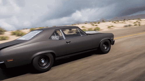 Black Car With Turbo Sticker GIF