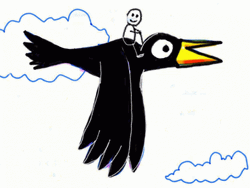 Black Cartoon Bird Flying GIF