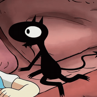 Black Cartoon Cat With White Eye GIF