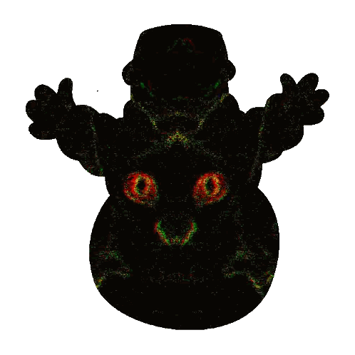 Black Cartoon Character With Red Eyes And Arms Sticker