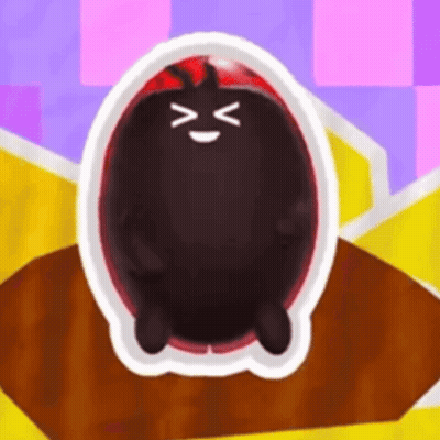Black Cartoon Character With Red Head Smiling GIF