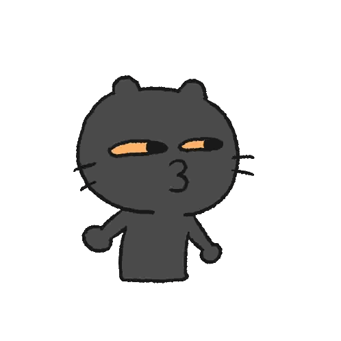 Black Cat Blowing Kiss With Number 3 Sticker