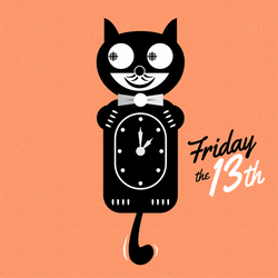 Black Cat Clock Friday The 13Th Meme GIF