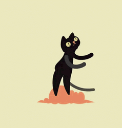 Black Cat Dancing Animated Moves GIF