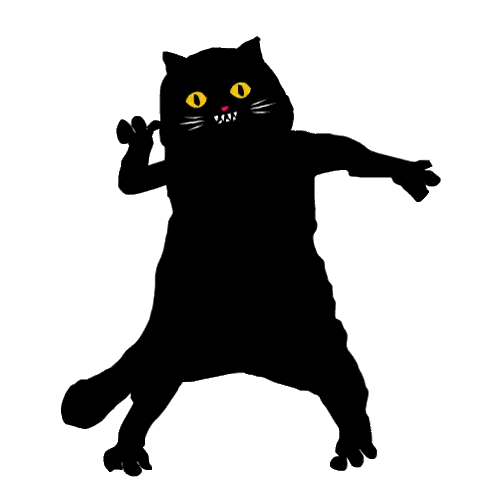 Black Cat Dancing Silhouette Sticker