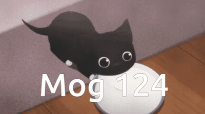 Black Cat Drinking Milk From Bowl With Mog 124 GIF