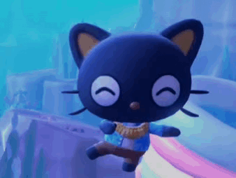 Black Cat Floating In Water GIF