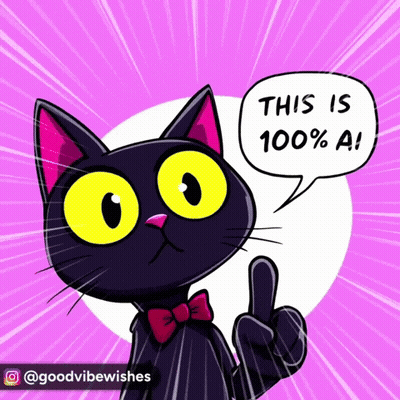 Black Cat Giving Peace Sign GIF